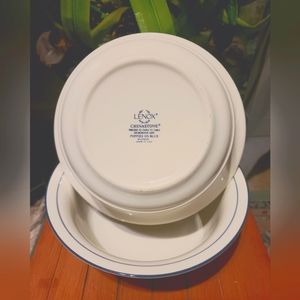 Linux China Stone poppies on Blue Bowl set of 2